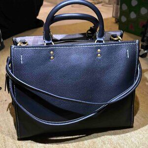 Quince Italian Leather Black Medium Convertible Satchel dupe of Rogue